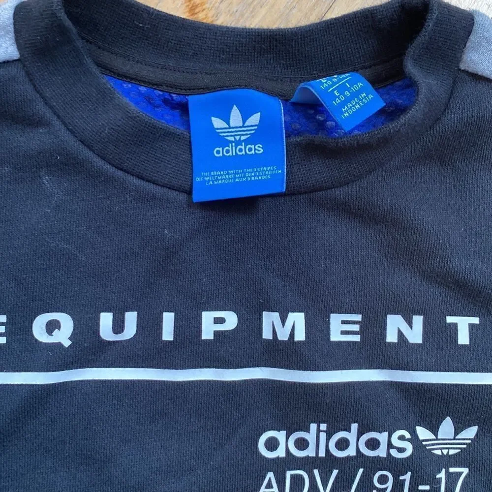 Adidas Equipment terry sweatshirt, kids size 9-10.